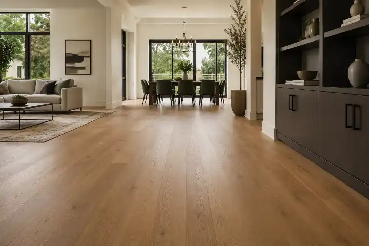 Engineered hardwood flooring living room