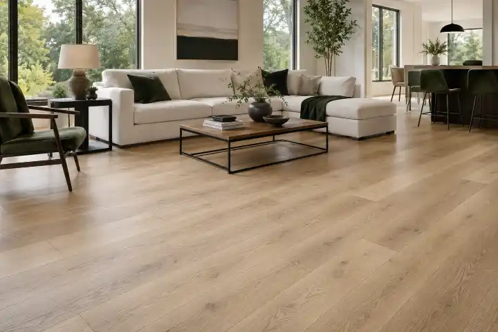Engineered hardwood flooring living room