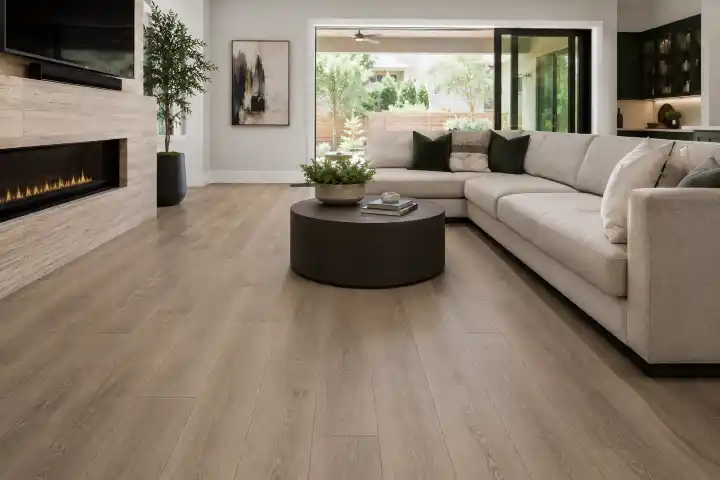 Engineered hardwood flooring living room
